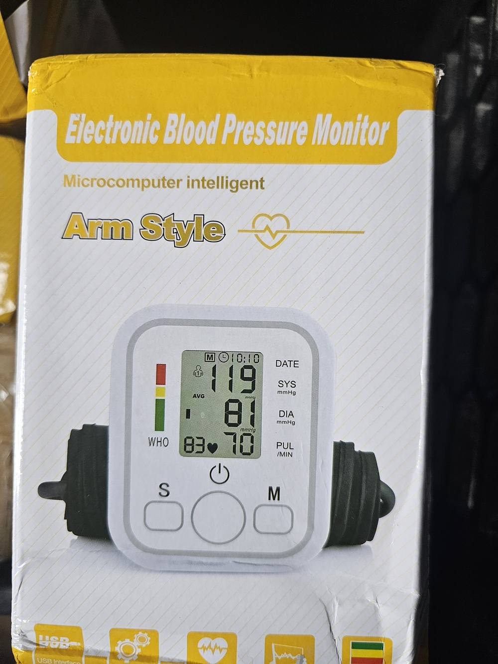 Electronic Blood Pressure Monitor Arm Style - White